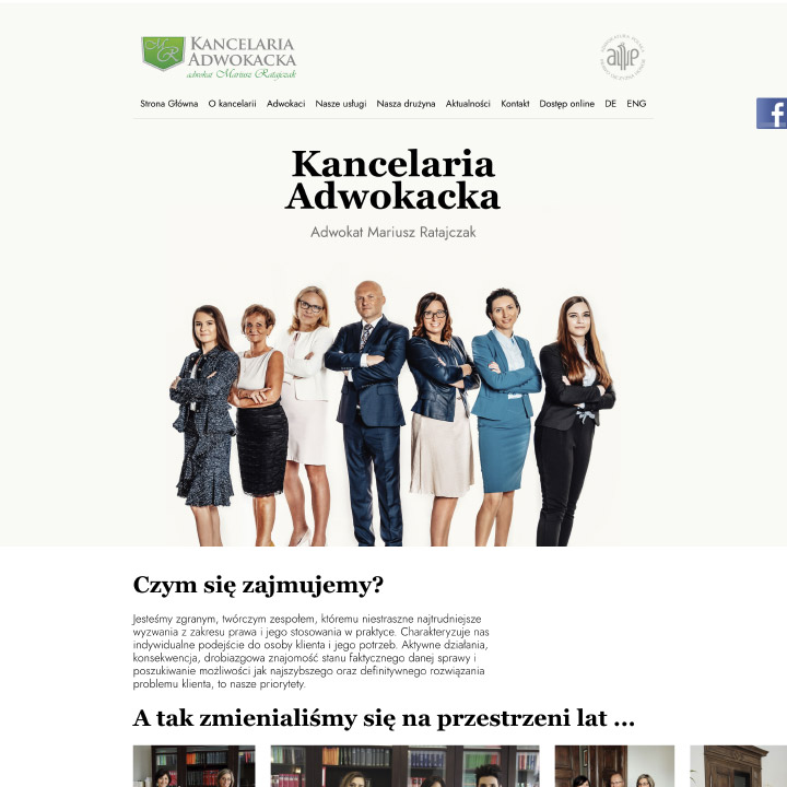 strona adwokatratajczak.pl oparta o WordPress